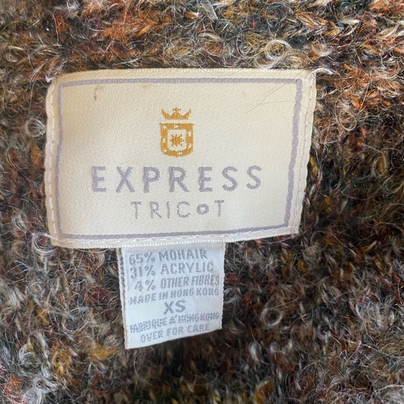 Vintage Express Tricot Ombre Boucle Cardigan Sweater Mohair Blend - Picture 4 of 11